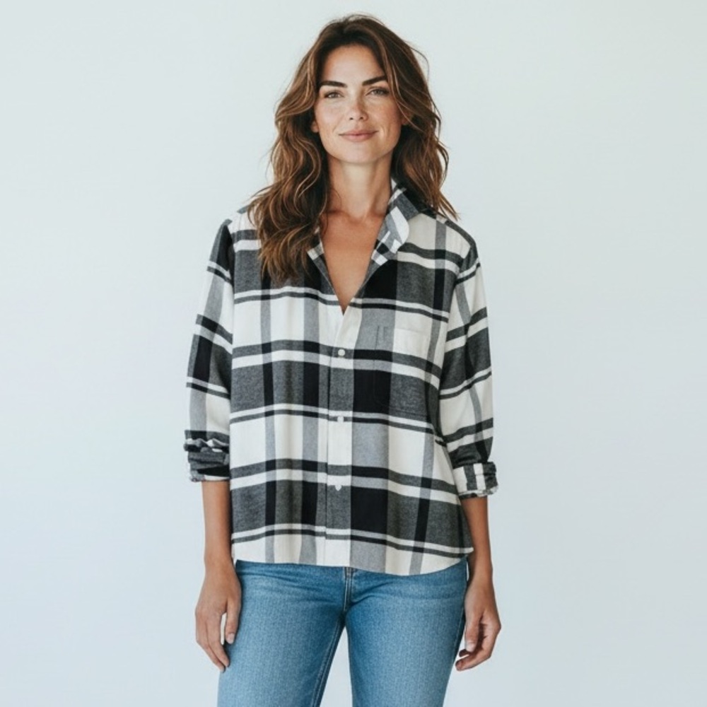 Frank & Eileen Black and White Plaid Flannel (Silvio Style)